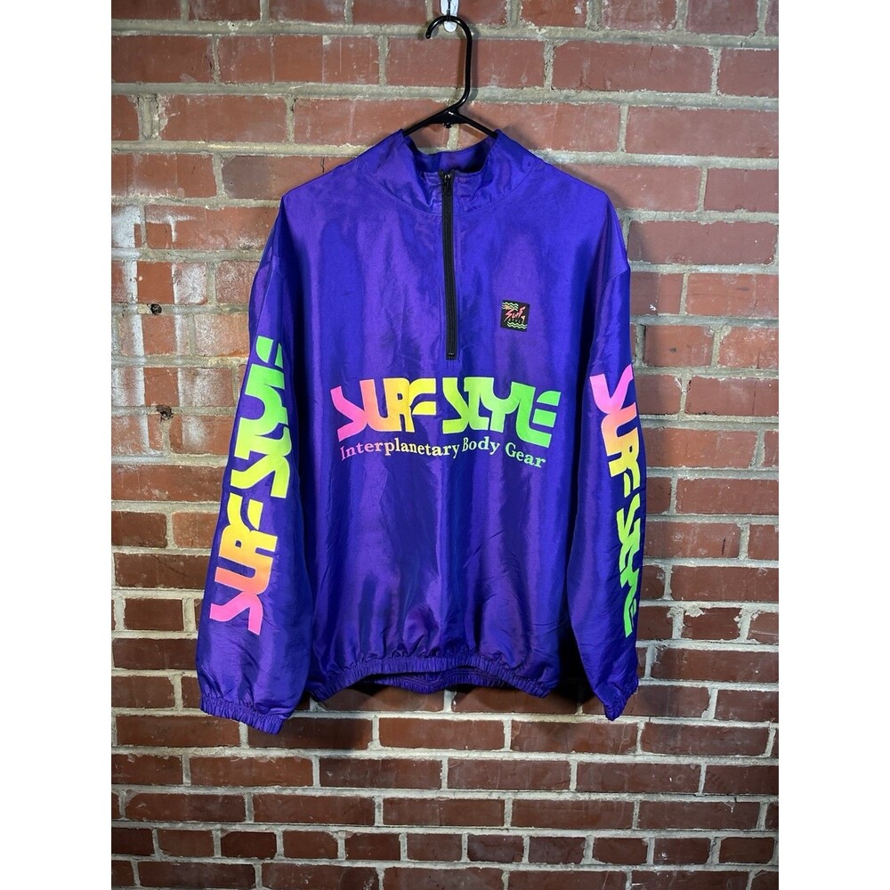 Vintage 90s Surf Style Windbreaker Jacket Interplanetary Body Adult Large